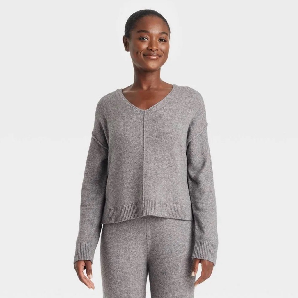 Auden Cozy Soft Knit Sweater Women's Gray Xl Extra Large Cotton Blend Capsule